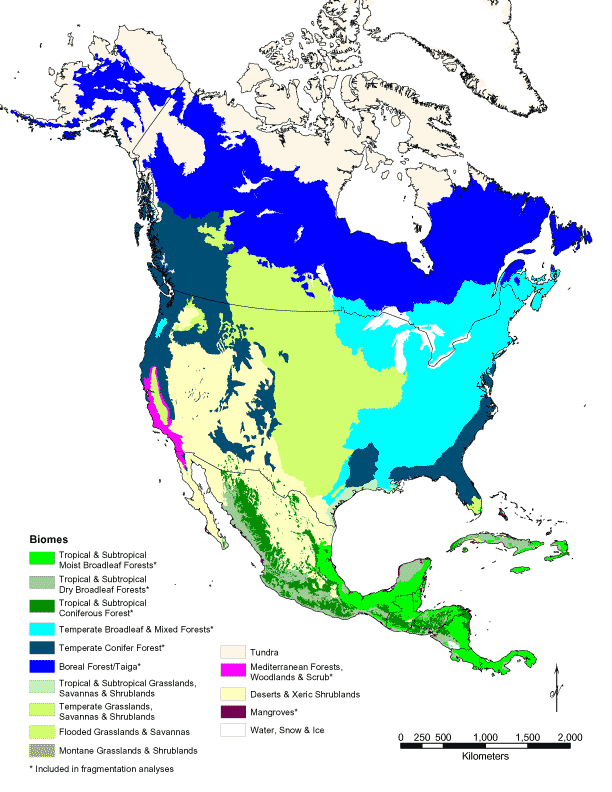 Biomes Of North America Map Fig. 1e